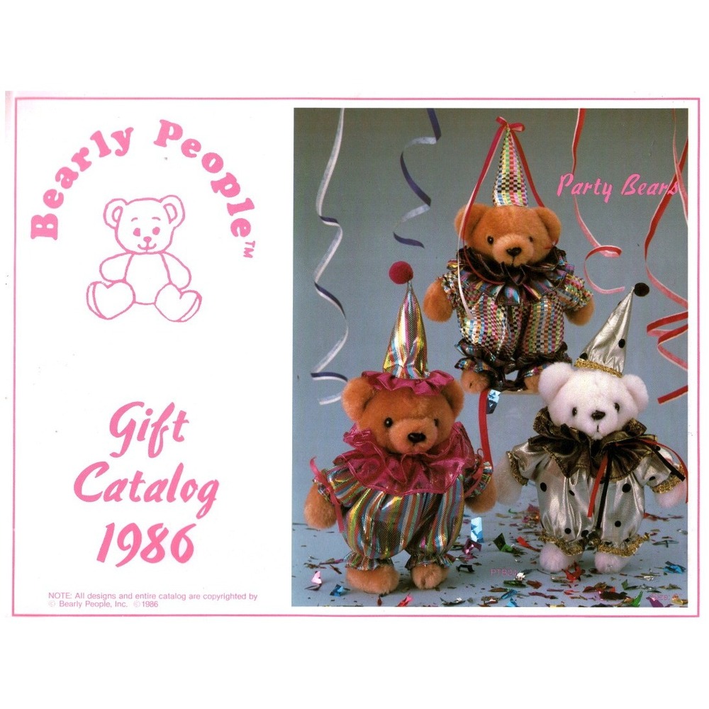 Vintage 1986 Bearly People Gift Catalog Plush Teddy Bear Collector Guide 12 Page